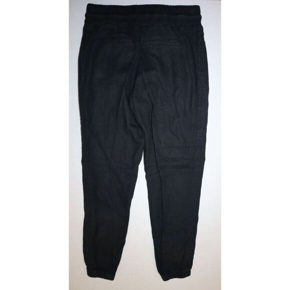 Athleta 530642-02 Women's Sz 0 Black Cabo Linen Jogger Pants - Picture 2 of 11